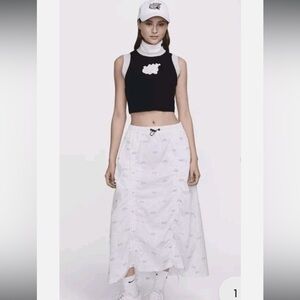 Women's Nike Naomi Osaka High-Waisted Woven Skirt White/Gray Size XL FN2269-100